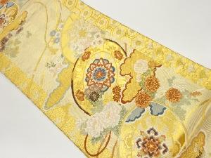 源氏車に華紋・花葉模様織出し袋帯